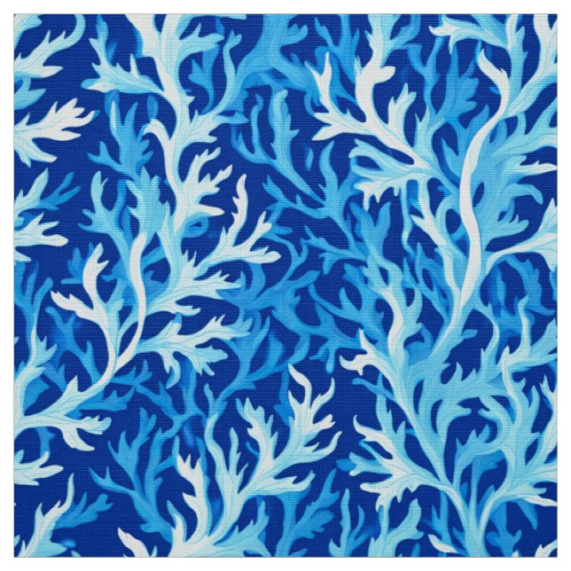 Tissu Motif textile du littoral d'algues bleues (Échantillon)
