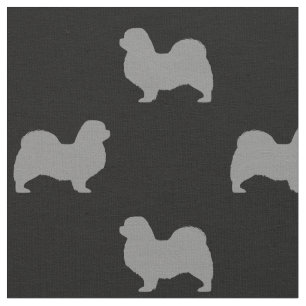 Tissu Motif tibétain de silhouettes d'épagneul