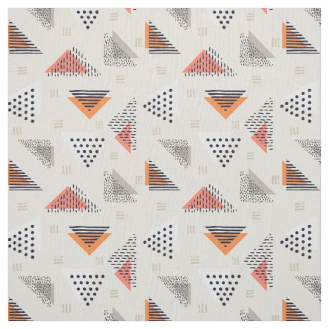 Tissu Motif tiré par la main de triangle géométrique (Échantillon)