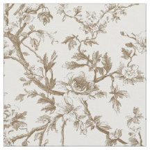 Motif Toile Botanique Beige Clair