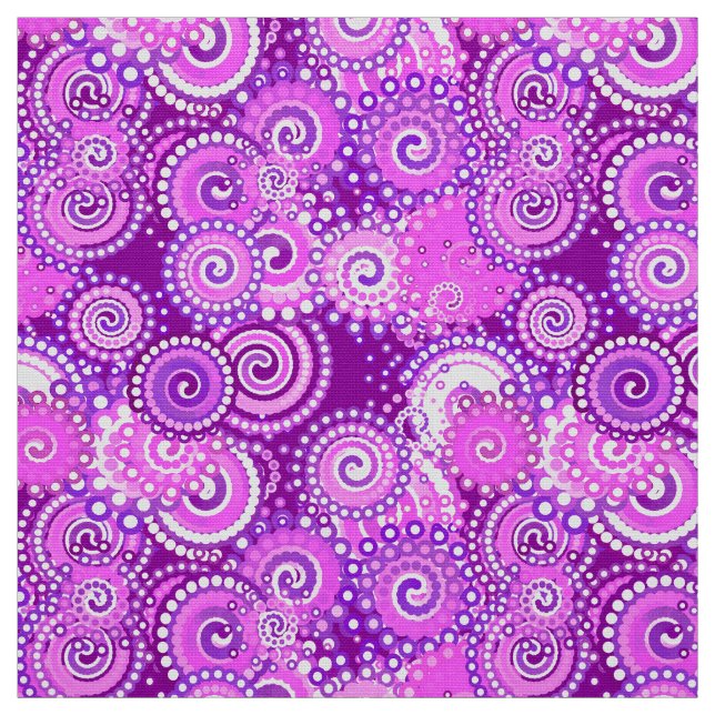 Tissu Motif tourbillon fractal, tons violets (Échantillon)