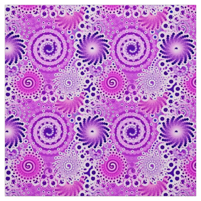 Tissu Motif tourbillon fractal, violet, orchidée (Échantillon)