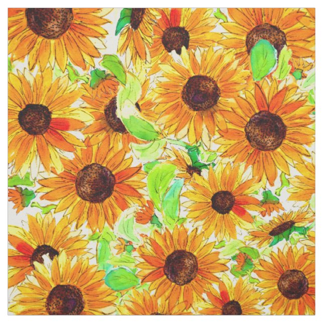 Tissu Motif Tournesols (Échantillon)