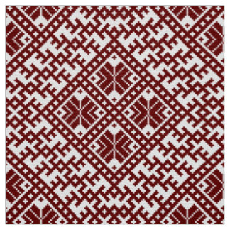 Tissu Motif traditionnel letton rouge et blanc