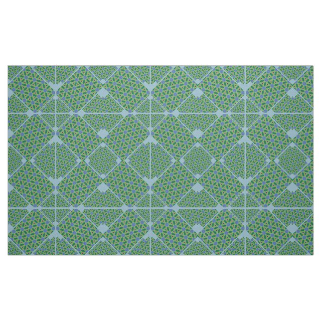 Tissu Motif triangle bleu et vert (Fat Quarter)