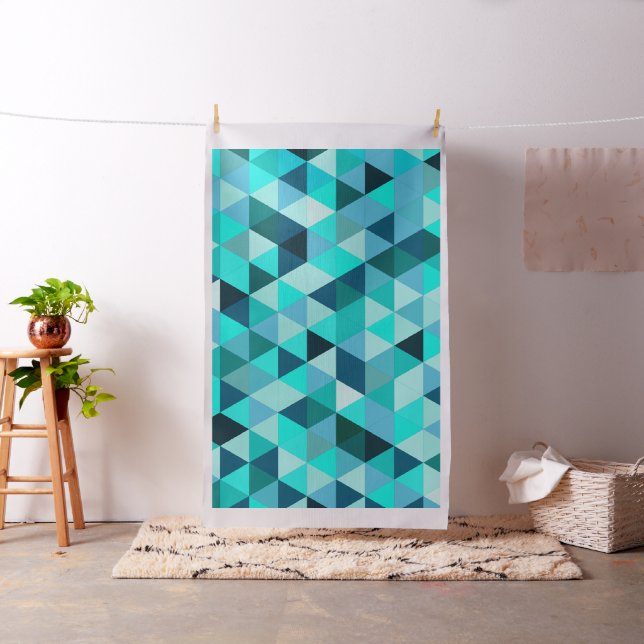 Tissu Motif Triangles Turquoise moderne (In Situ)