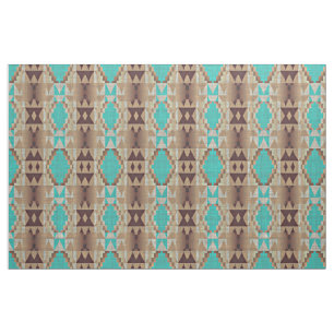 Tissu Motif tribal autochtone autochtone d'Aqua