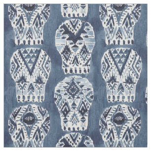 Tissu Motif tribal AZTÈQUE de crâne de sucre de MUERTO