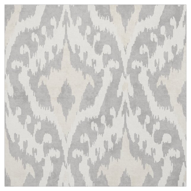 Tissu motif tribal Cool neutre de Kikat gris et beige (Échantillon)