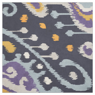 Tissu motif tribal des ikat de couleur jaune-noir