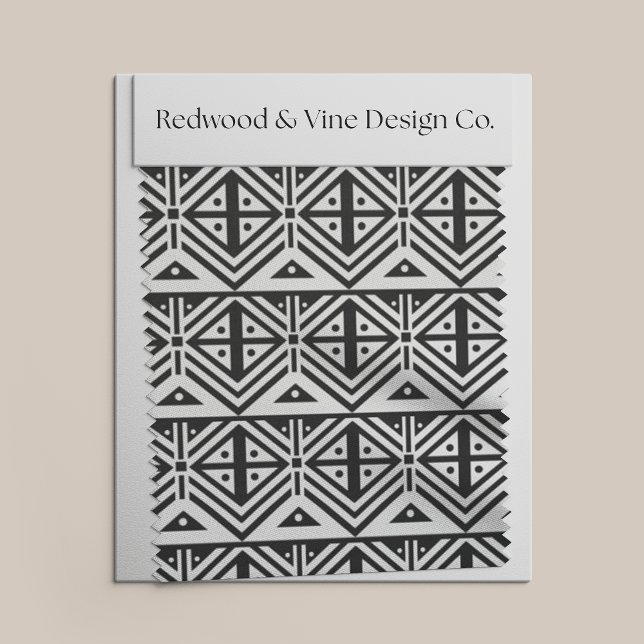 Tissu Motif tribal géométrique noir et blanc (Créateur téléchargé)