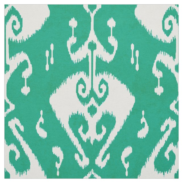 Tissu Motif tribal ikat vert texturé chic moderne (Échantillon)