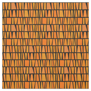 Tissu Motif tribal inspiré africain de domino orange
