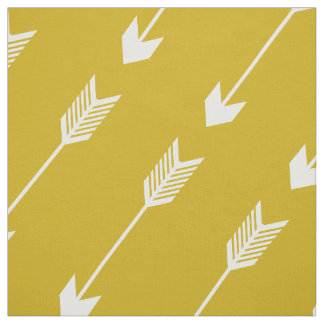 Tissu Motif tribal jaune de flèches de moutarde