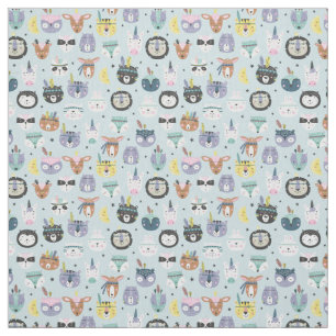 Tissu Motif tribal mignon de visage
