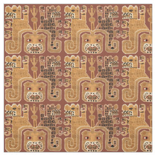 Tissu Motif tribal péruvien précolombien Wari Jaguar