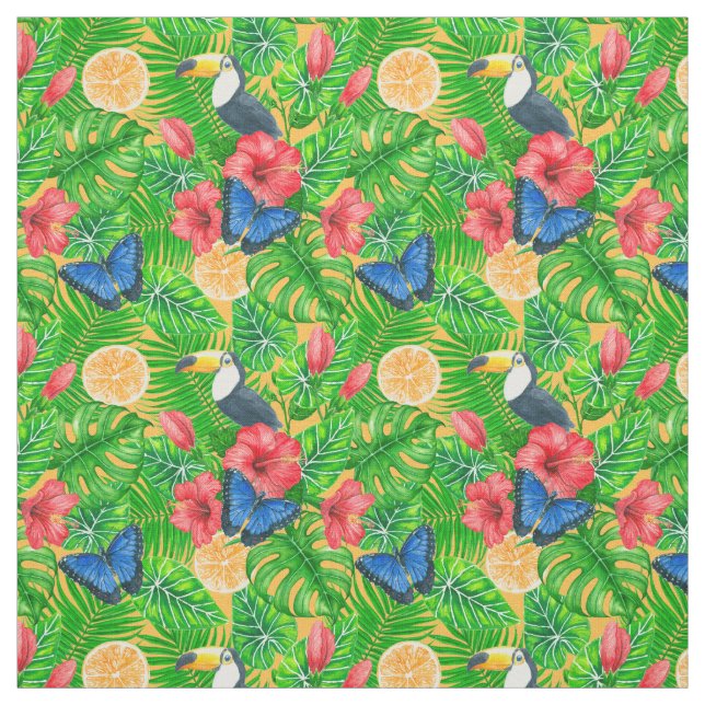 Tissu Motif tropical (Échantillon)