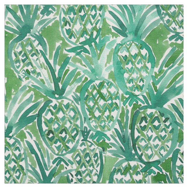 Tissu Motif tropical d'aquarelle d'ANANAS de DEM (Échantillon)