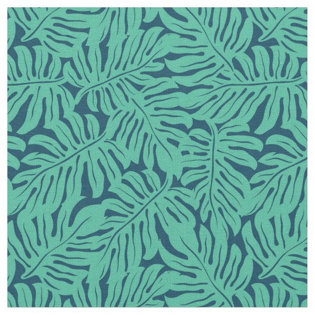 Tissu Motif tropical de feuille de Monstera (Fermer)