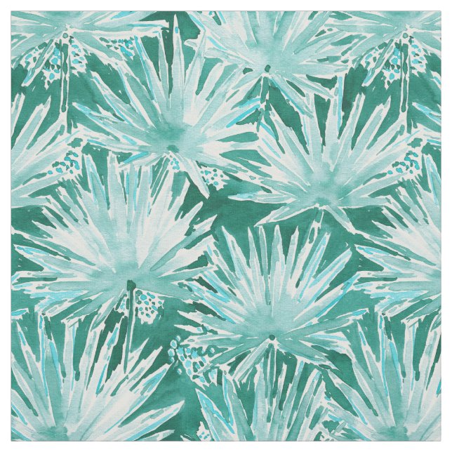 Tissu Motif tropical de feuille de vert de PARADIS de (Échantillon)