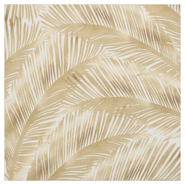 Tissu Motif Tropical de feuille d'or moderne (Échantillon)