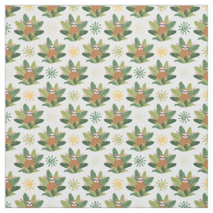 Tissu Motif tropical de paresse