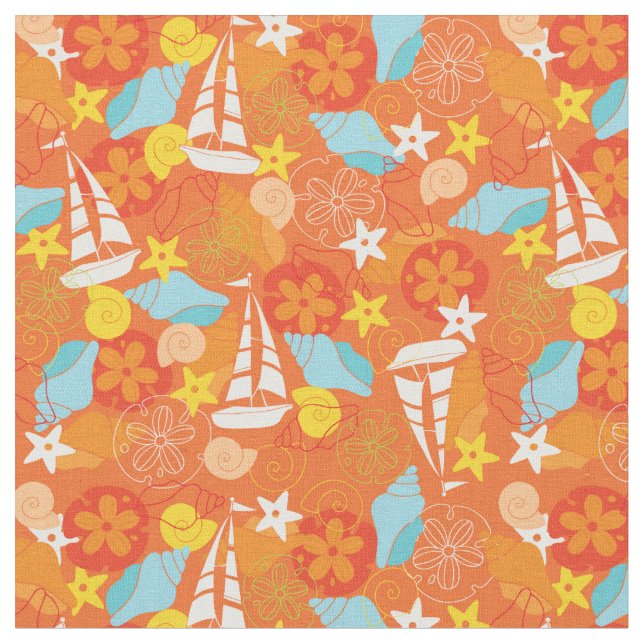 Tissu Motif tropical de voilier (Fermer)