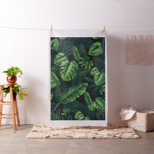 Tissu Motif Tropical Noir