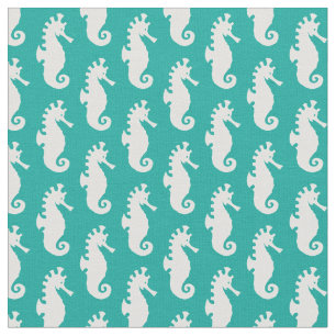 Tissu Motif turquoise 1 d'hippocampe