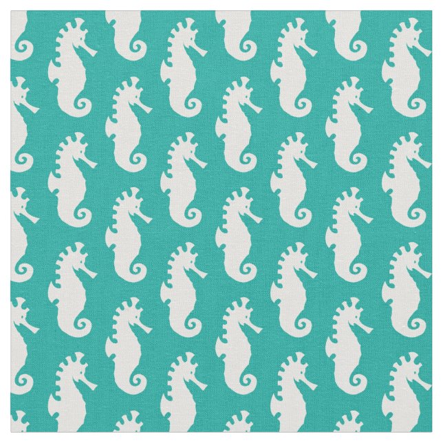 Tissu Motif turquoise 1 d'hippocampe (Fermer)