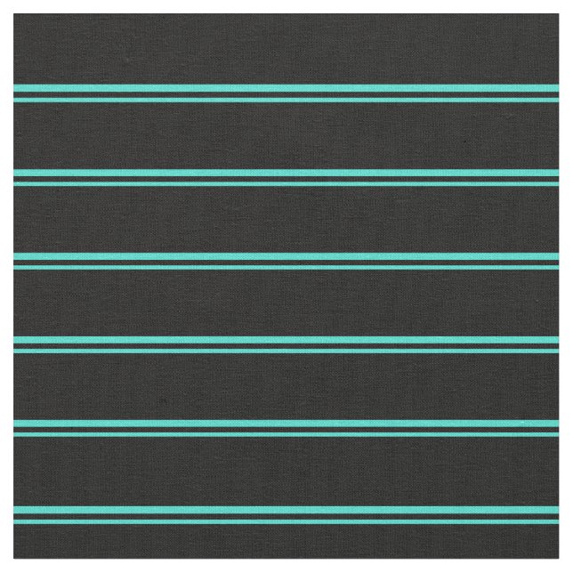 Tissu Motif Turquoise & Black Stripes (Fermer)