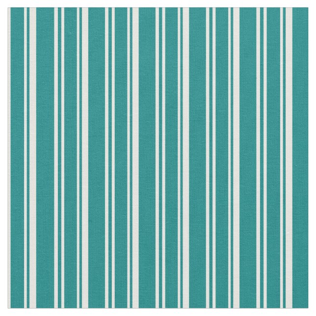 Tissu Motif turquoise et blanc à rayures (Fermer)