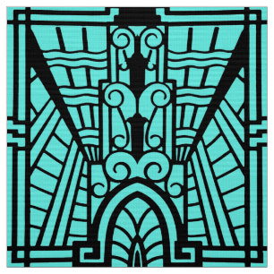 Tissu Motif, turquoise et noir architecturaux de Deco