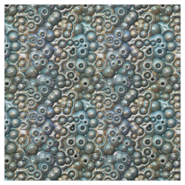 Tissu Motif Turquoise Et Or (Échantillon)