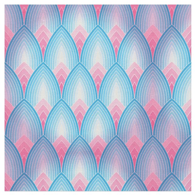 Tissu Motif turquoise et rose de pétale (Fermer)