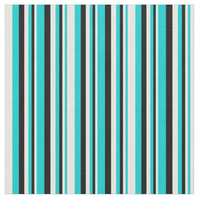 Tissu Motif Turquoise foncé, Blanc & Noir (Fermer)