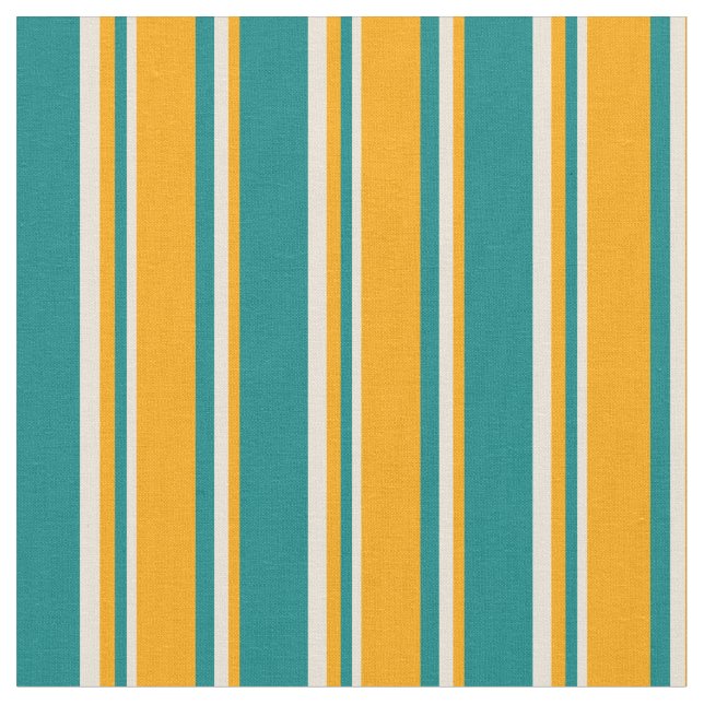 Tissu Motif turquoise, orange et bisque (Fermer)