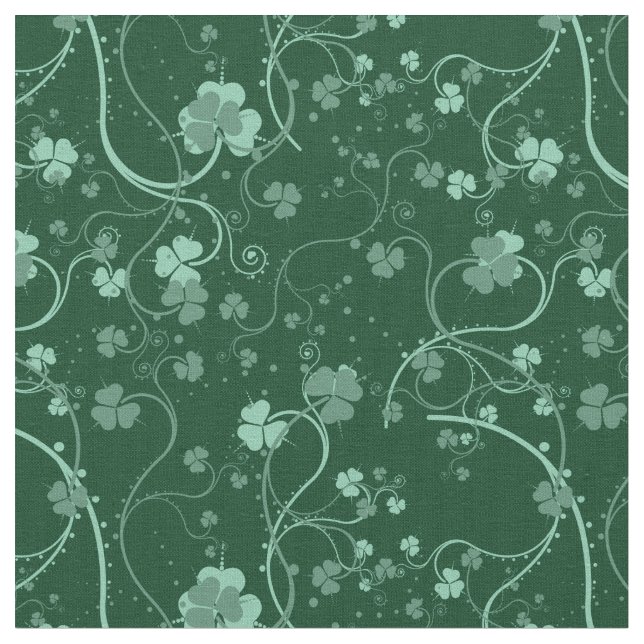 Tissu Motif Turquoise Shamrock vert (Fermer)
