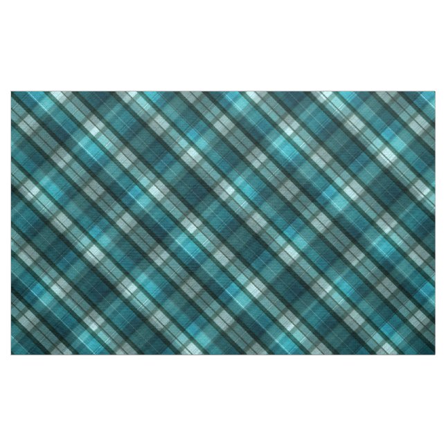Tissu Motif turquoise vibrant et moderne de plaid (Yard)