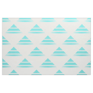 Tissu Motif Turquoise White Geo Triangle