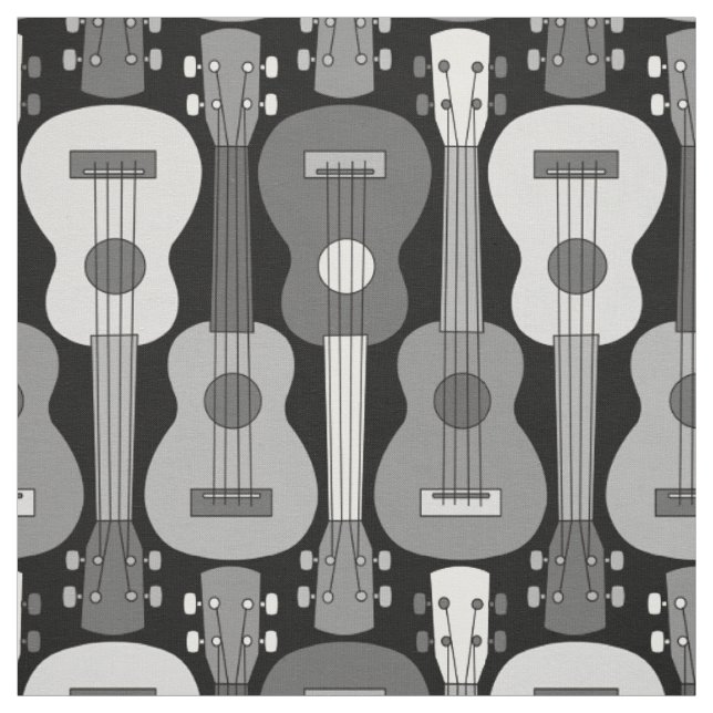 Tissu Motif Ukulele vertical (Échantillon)
