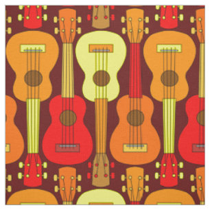 Tissu Motif Ukulele vertical