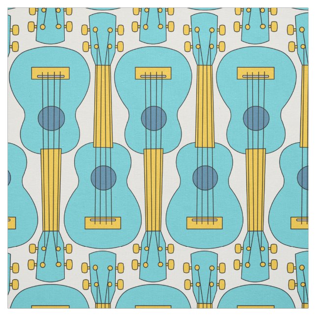 Tissu Motif Ukulele vertical (Échantillon)