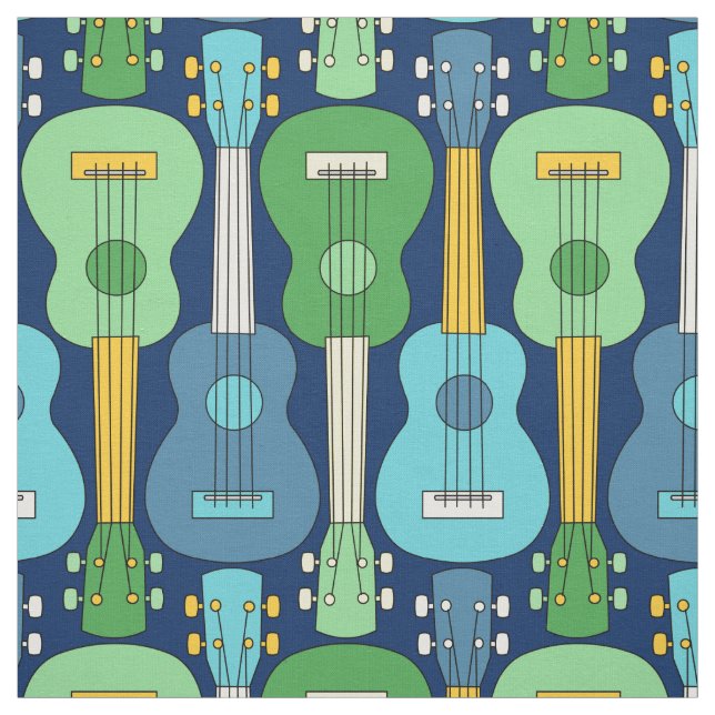 Tissu Motif Ukulele vertical (Échantillon)