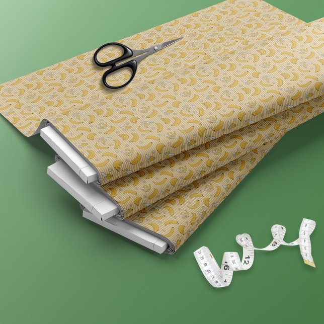 Tissu Motif vectoriel à rayures de banane | Jaune (Créateur téléchargé)