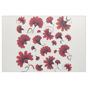 Tissu Motif vectoriel d'œillet rouge fleur