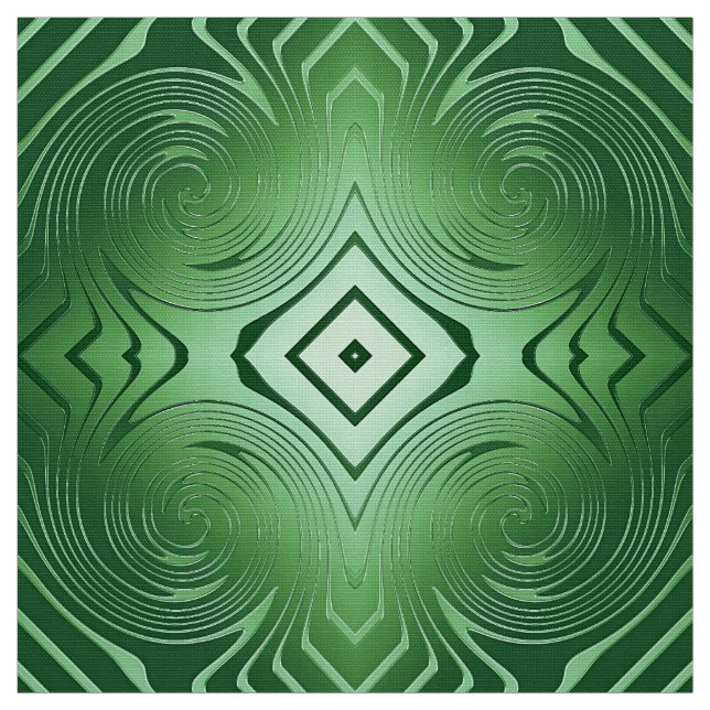 Tissu motif vert abstrait de remous (Échantillon)
