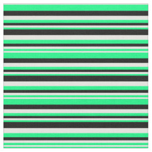Tissu Motif vert, blanc et noir à rayures/à rayures