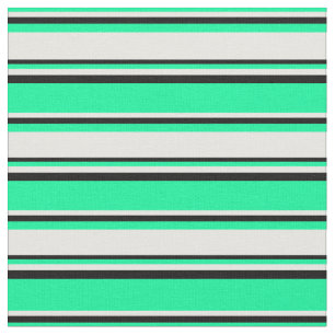 Tissu Motif vert, blanc et noir à rayures/à rayures