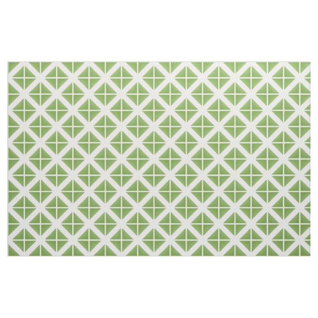 Tissu Motif vert blanc tendance triangles (Yard)
